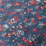 Viskose dunkelblau Blumen