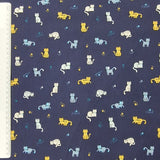 Baumwolle Poplin Cats Navy
