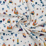 Baumwolle Dragon & Castle White
