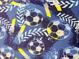 Jersey blaugrün mit Fußbällen