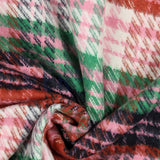 Wollstoff kariert rosa/rot