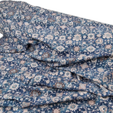 Viskose Blumen Ornamente jeansblau