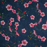 Viskose Blumen navy