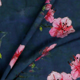 Viskose Blumen navy