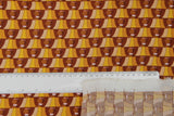Viskose Druck braun 70er Retro klein