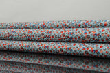 Baumwolle Stretch Satin Blau mit Tupfen