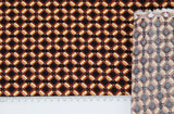Viskose Druck schwarz braun senf Retro