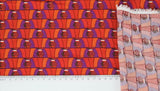 Viskose Druck orange lila rot Retro